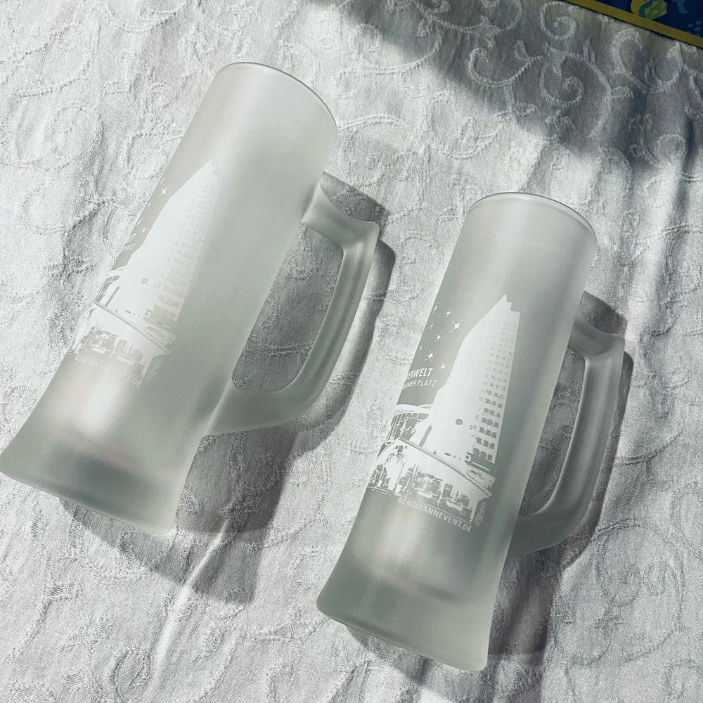 Ritzenhoff Tall Beer Stein , set of 2 glass mugs - Picture 2 of 5
